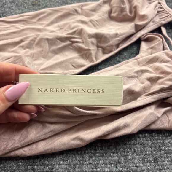 NAKED PRINCESS Women’s Cowl Chemise Rose gold Nightgown size: Medium NWT - Picture 9 of 10